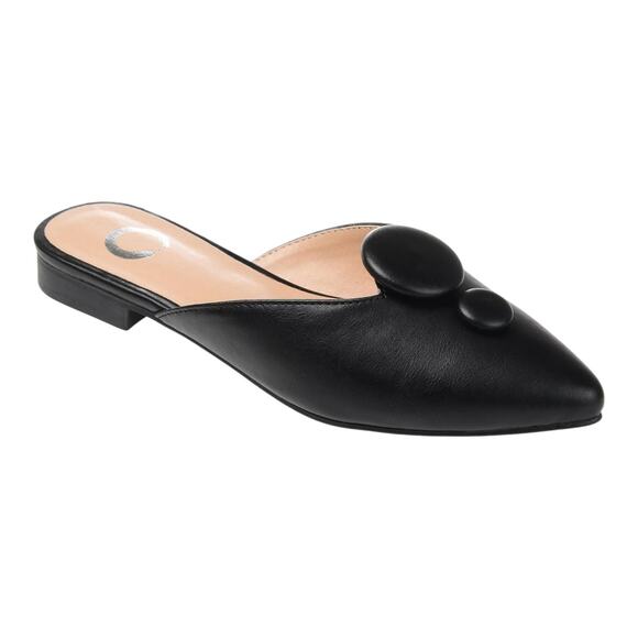 Journee Women's Mallorie Button Slip On Mules Black Size 7 1/2 - Picture 1 of 5